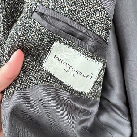 Pronto Uomo Mens 46R‎ Silk & Wool Blazer Suit Jacket - Picture 3 of 9